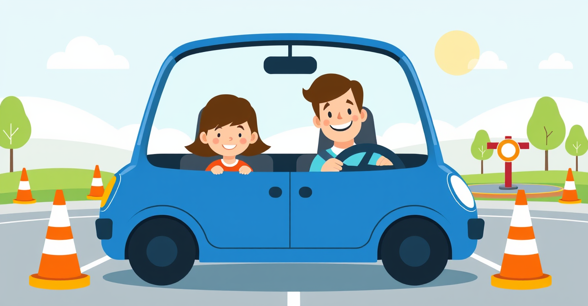 Best driving school deals in Singapore — learner driver and instructor cartoon
