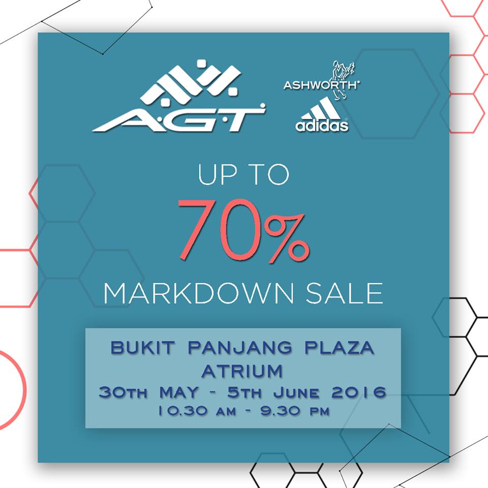A.G.T. Adidas Ashworth Texan Markdown Sales 30 May to 5 Jun 2016
