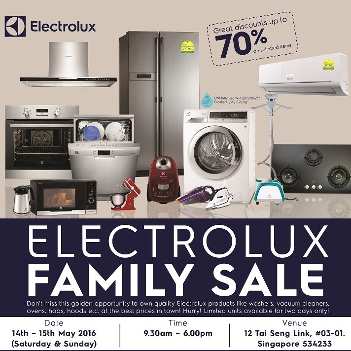 Electrolux Family Sale 14 to 15 May 2016