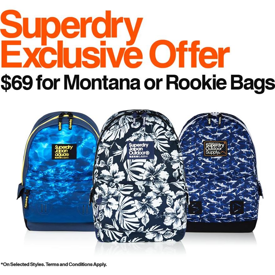 Superdry Singapore Exclusive Offer for Montana or Rookie Bags