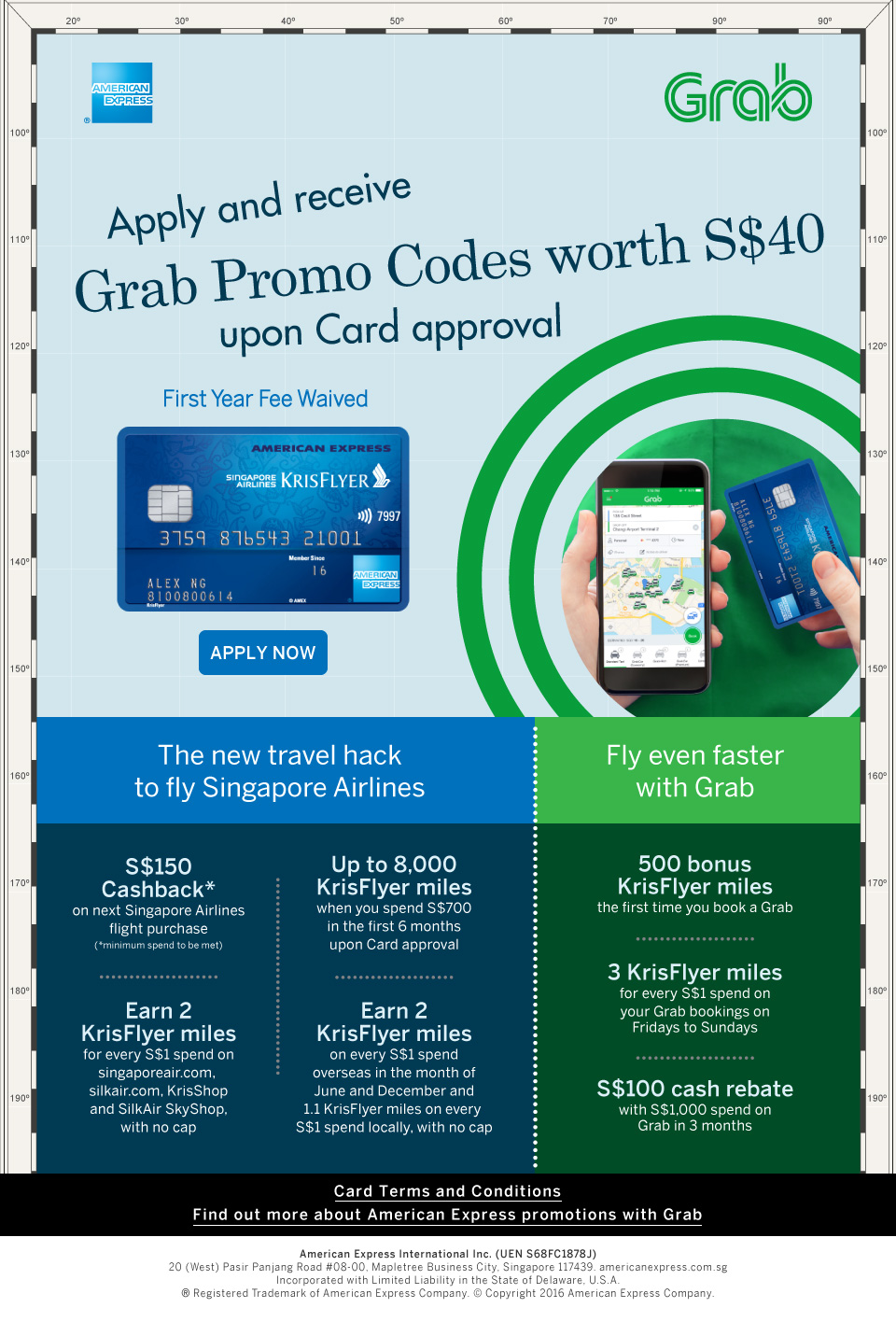 Grab SG Apply for AMEX KrisFlyer & Get 40 Grab Promo Codes Why Not Deals