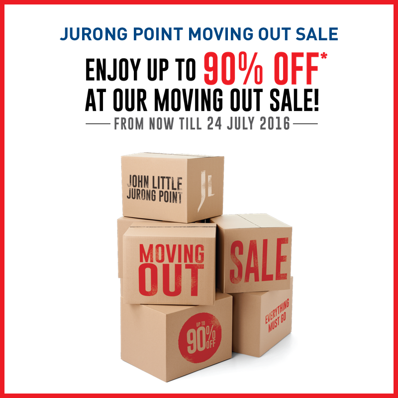 John Little SG Jurong Point Moving Out Sale ends 24 Jul 2016