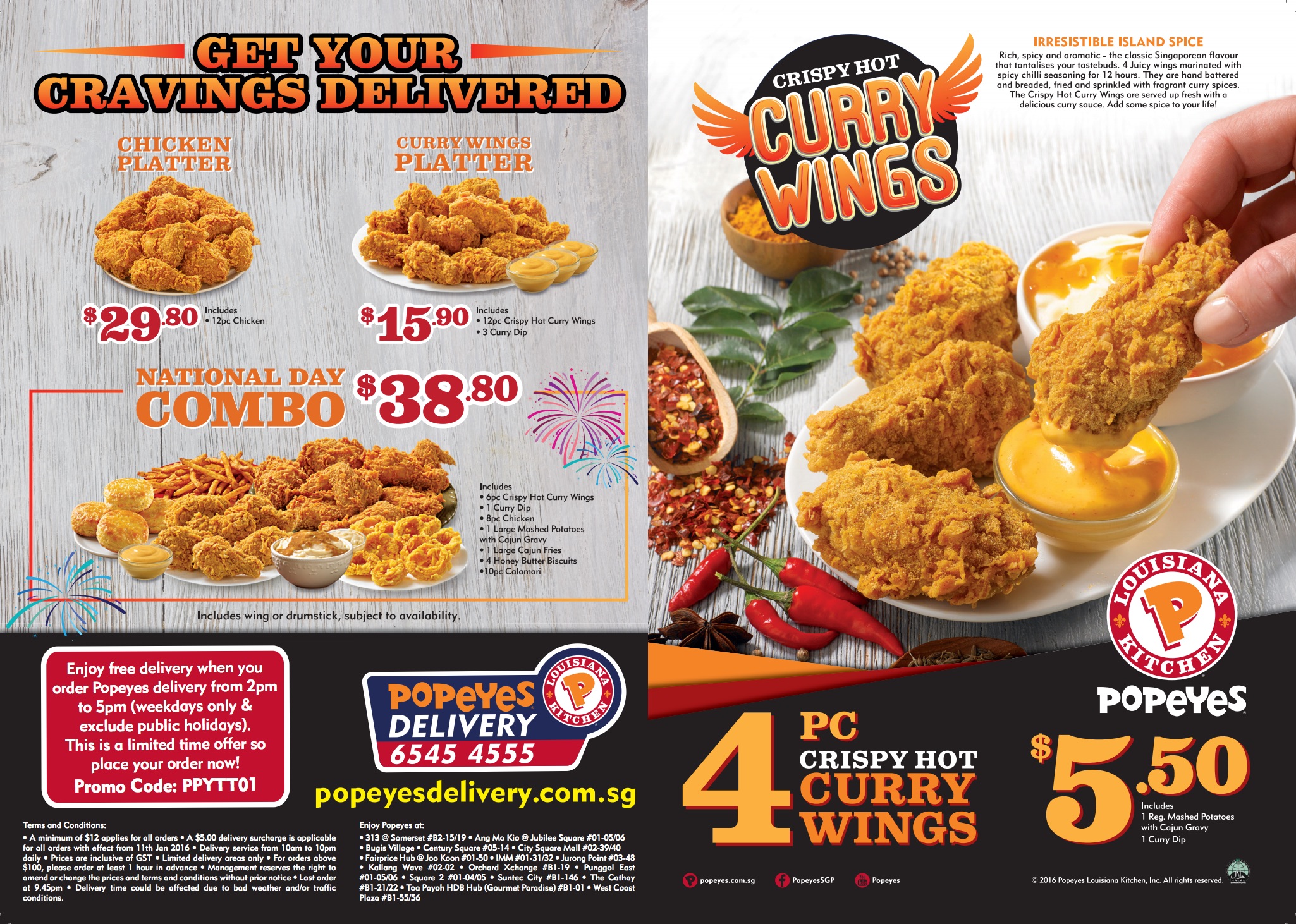 Popeyes Crispy Hot Curry Wings Coupon Singapore Promotion ends 21 Aug ...