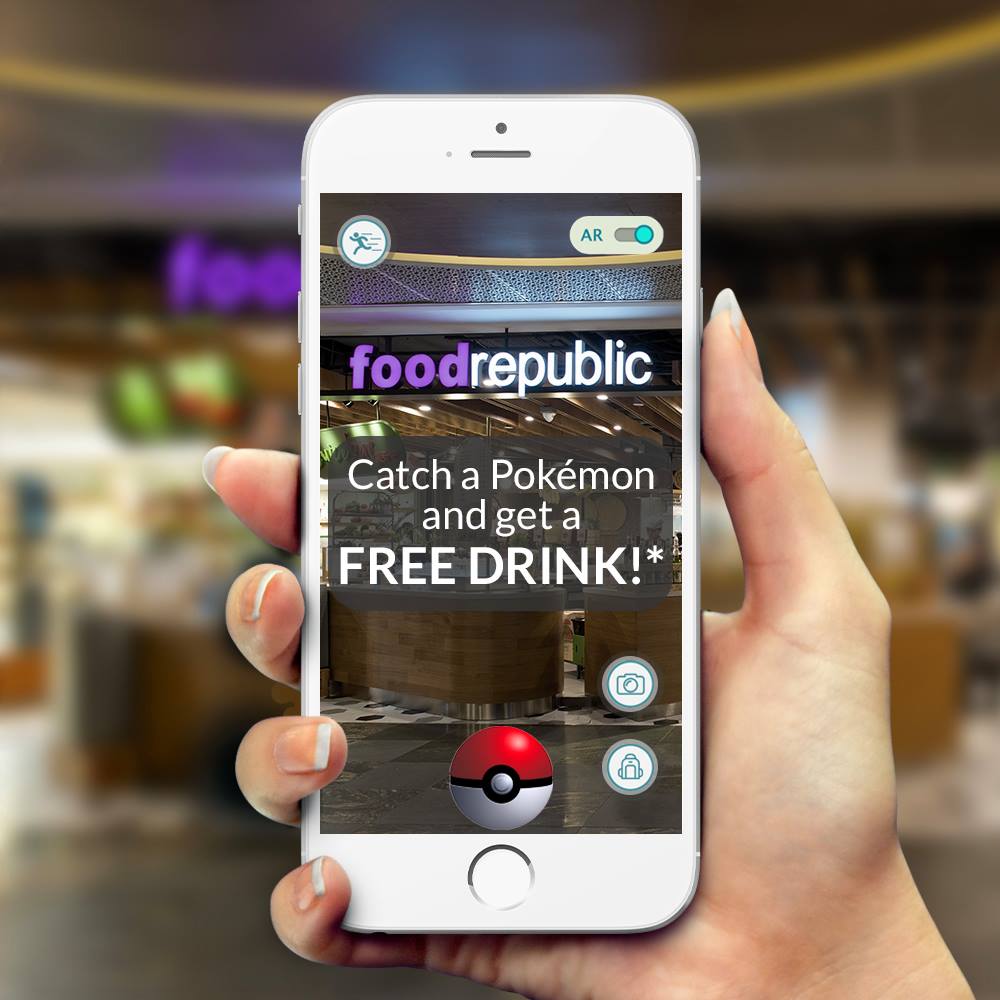 Food Republic Catch a Pokemon & Get a FREE Drink Singapore Promotion ends 11 Aug 2016