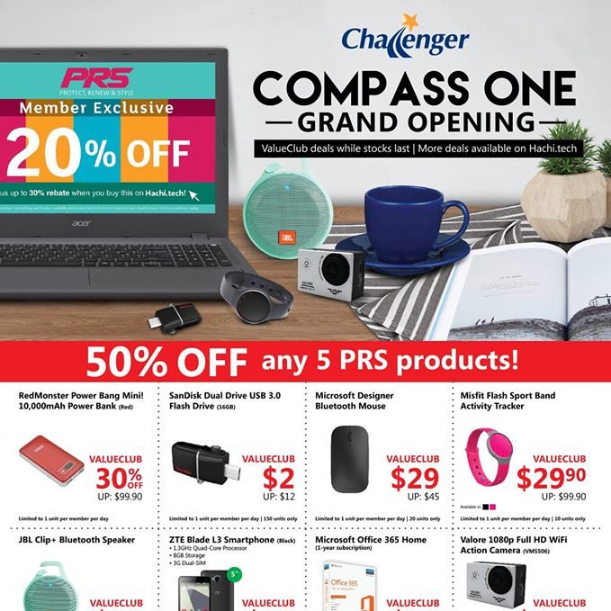 Challenger Singapore Compass One Grand Opening Promotion 1 to 4 Sep 2016