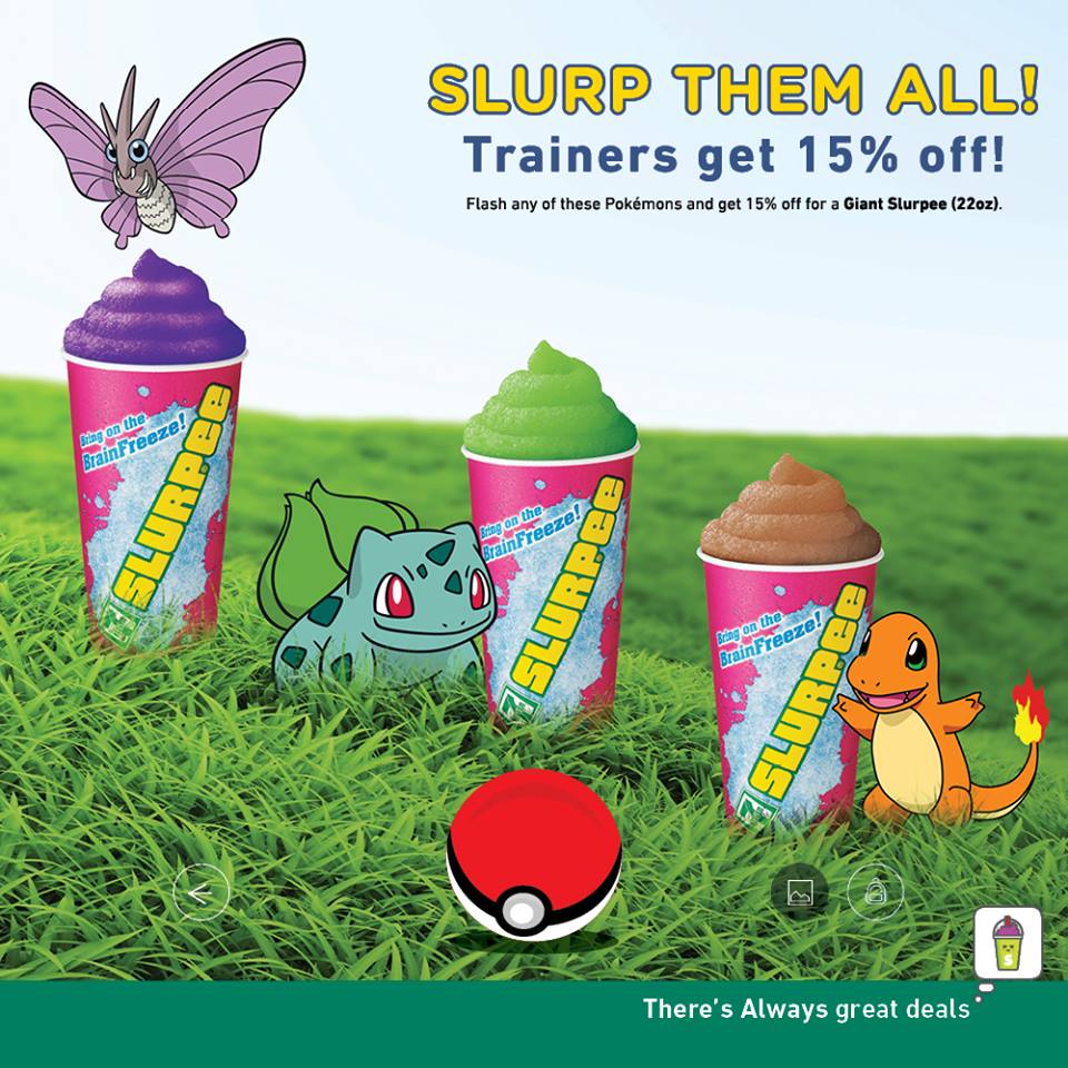 7-Eleven Singapore Pokemon GO Trainers Get 15% Off Giant Slurpee Promotion ends 1 Nov 2016