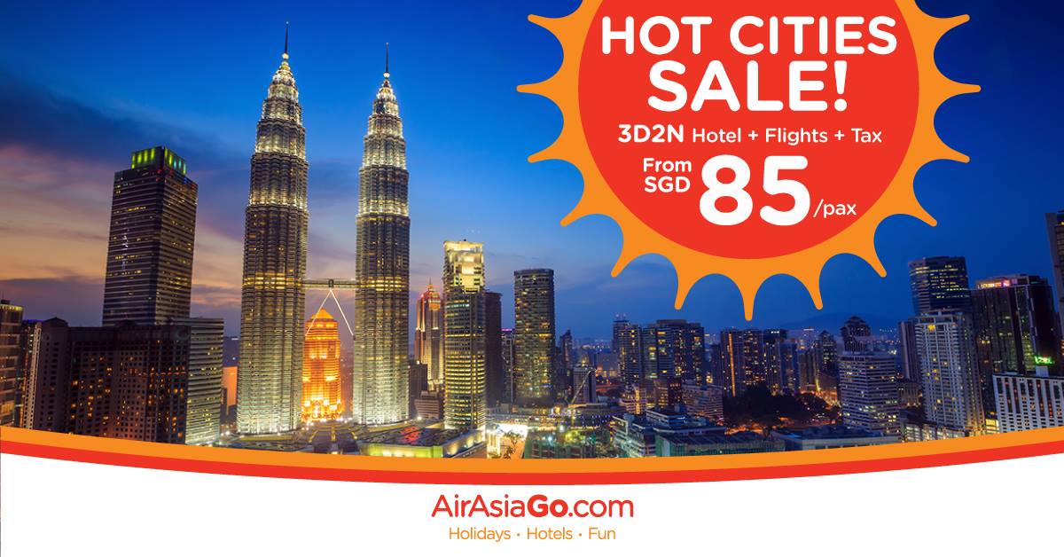 AirAsiaGo Singapore Hot Cities Sale From SGD 85 Promotion ends 23 Oct 2016