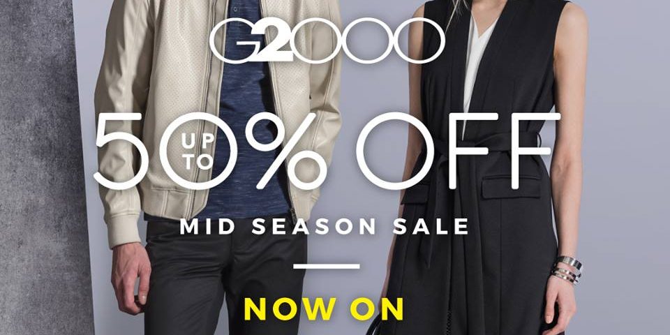 G2000 Singapore Mid Season Sale Up to 50% Off Promotion ends 30 Oct 2016