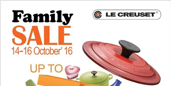 Le Creuset Singapore Family Sale @ Suntec Up to 70% Off Promotion 14-16 Oct 2016
