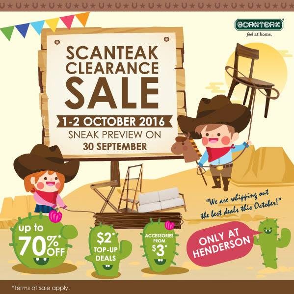 Scanteak Singapore Henderson Sale Up to 70% Off Promotion 1 – 2 Oct 2016