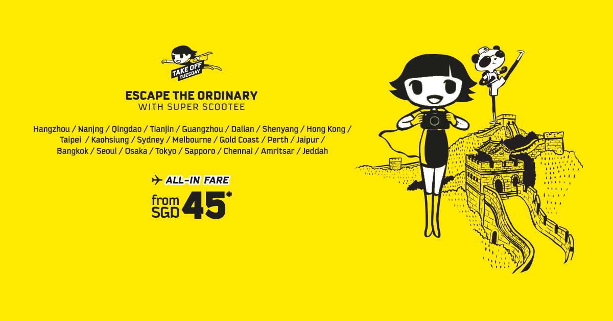 Scoot Singapore Scootin’ You Off to China at $68 Promotion ends 11 Oct 2016