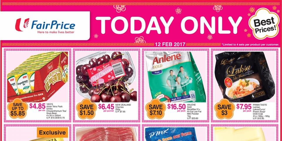NTUC FairPrice Singapore One-Day Best Prices Promotion 12 Feb 2017