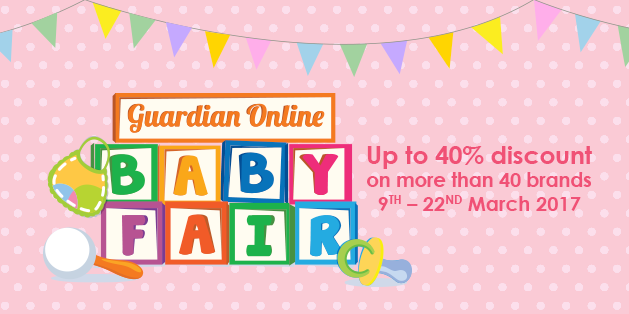 Guardian Singapore Online Baby Fair Up to 40% Off Promotion 9-22 Mar 2017