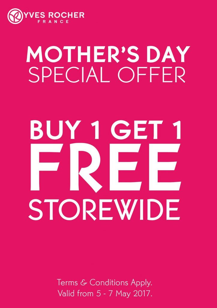 BHG Singapore Yves Rocher Mother's Day Buy 1 Get 1 FREE Promotion ends ...
