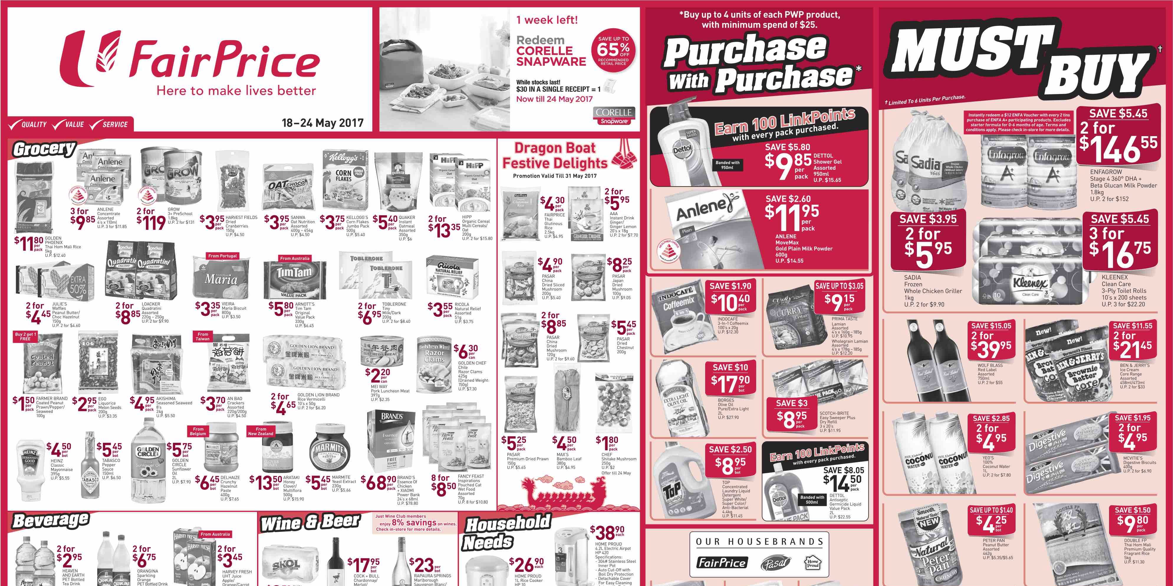 NTUC FairPrice Singapore Your Weekly Saver Promotion 18-24 May 2017
