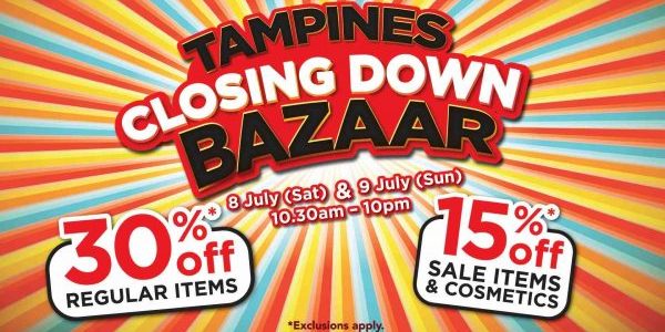 BHG Singapore Tampines Closing Down Bazaar Up to 30% Off Storewide Promotion 8-9 Jul 2017