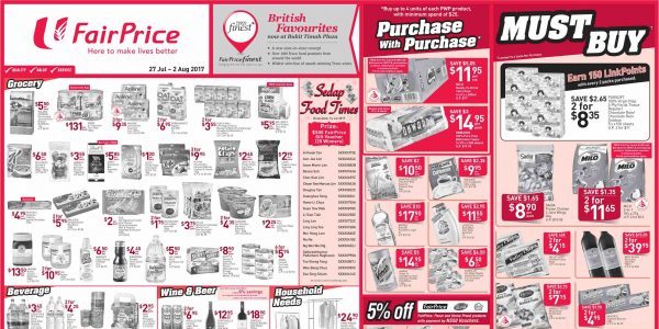NTUC FairPrice Singapore Your Weekly Saver Promotion 27 Jul – 2 Aug 2017