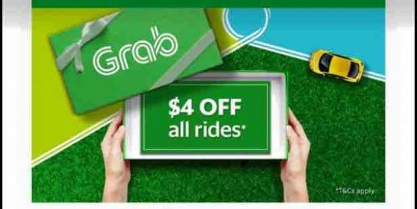 Grab Singapore $4 Off all Rides SAVE4 Promo Code 25 Sep – 1 Oct 2017