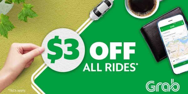 Grab Singapore $3 Off Grab Rides TAKE3 Promo Code 9-15 Oct 2017