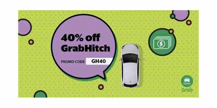 Enjoy 40% Off GrabHitch Rides with GH40 Promo Code 8-14 Nov 2017