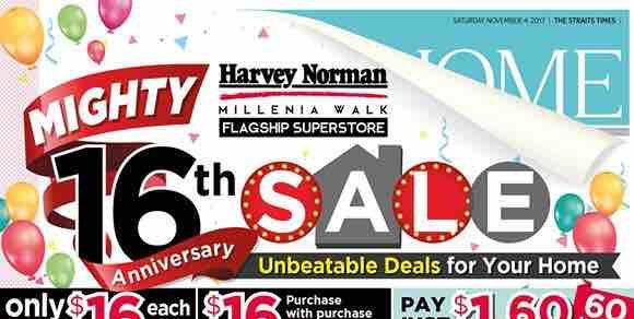 Harvey Norman Singapore Mighty 16th Anniversary Sale Promotion 4-10 Nov 2017