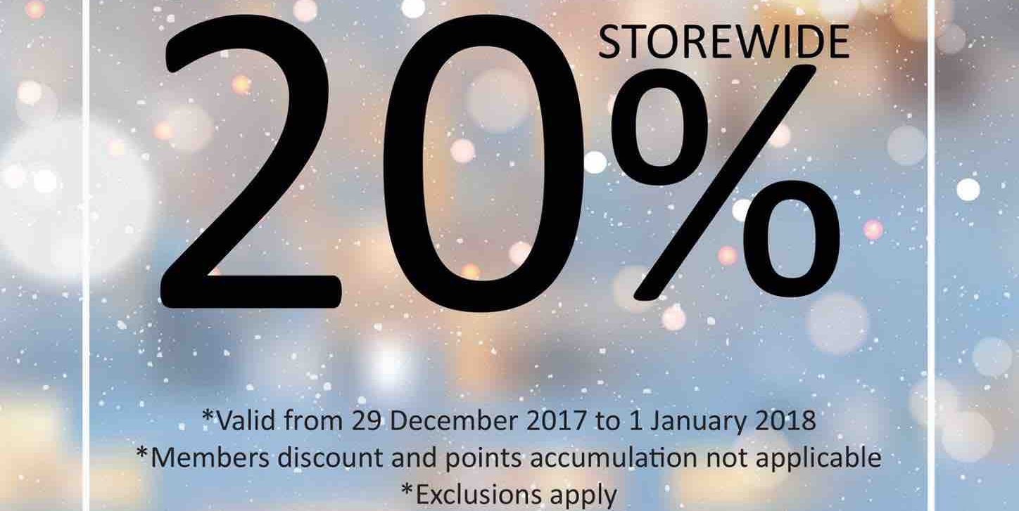 Eurotex Singapore Members Exclusive 20% Off Storewide New Year Promotion ends 1 Jan 2018
