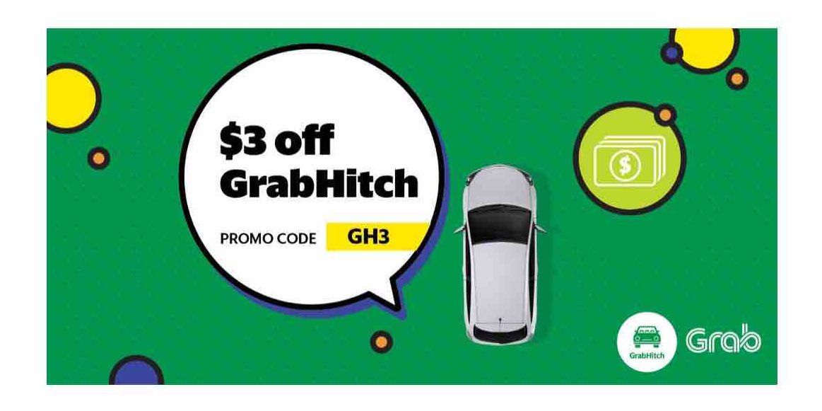 Grab Singapore $3 Off GrabHitch Rides with GH3 Promo Code 11-17 Dec 2017