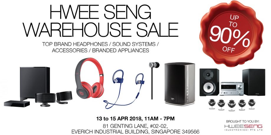Hwee Seng Singapore Warehouse Sale Up to 90% Off Promotion 13-15 Apr 2018