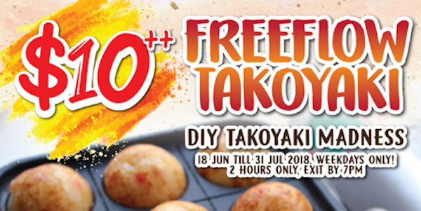 KUSHIKATSU TANAKA Singapore FREE Flow Takoyaki for $10++ Promotion 18 Jun – 31 Jul 2018