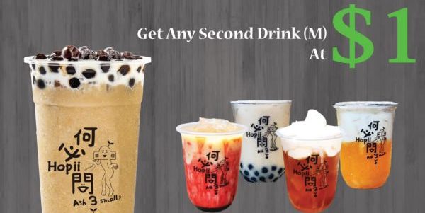 Hopii 何必问 Singapore Buy 1 Mung Bean Smoothie & Get 2nd Drink at $1 Opening Promotion 23-29 Sep 2019