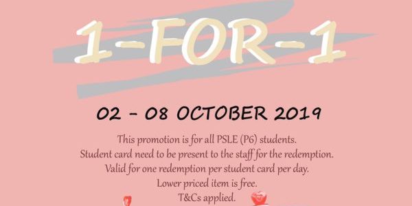 itea.sg Singapore Celebrates End of PSLE with 1-For-1 Promotion 2-8 Oct 2019