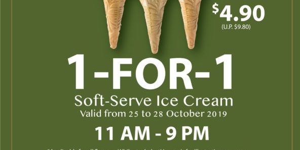 108 Matcha Saro Singapore TGIF 1-for-1 Soft-Serve Ice Cream Promotion 25-28 Oct 2019