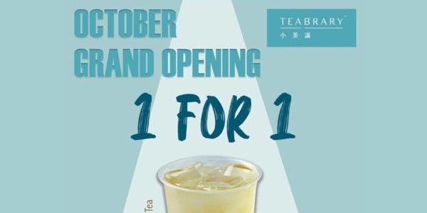 Teabrary Singapore 10.10 1-for-1 Drinks Promotion 10-20 Oct 2019