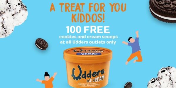 Udders Singapore 100 FREE Cookies and Cream Cups for Kids Children’s Day Promotion 4 Oct 2019