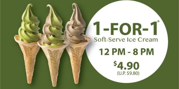108 Matcha Saro SG 1-for-1 Soft-Serve Ice-Cream only on 20 Jan 2020