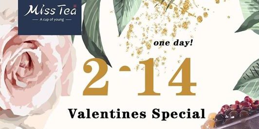 Miss Tea SG 1-for-1 Valentines Special on 14 Feb 2020