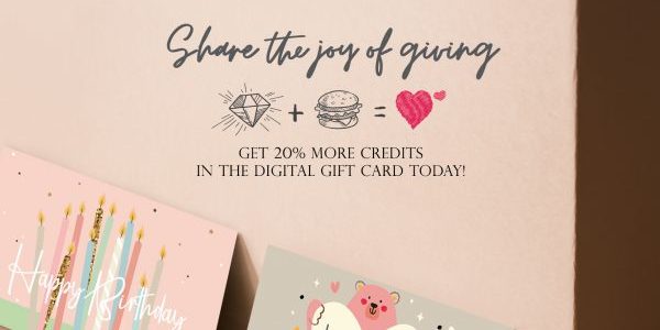 Love & Co 1st e-Gift Card (enjoy an extra 20% credit )