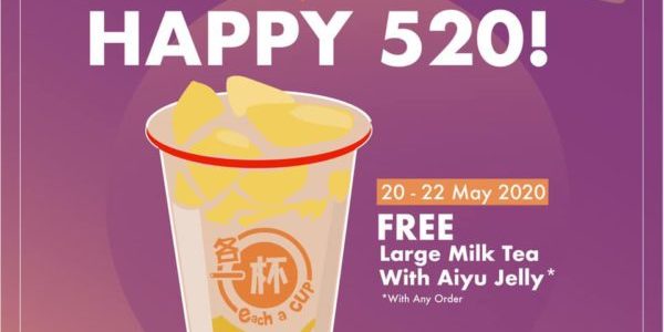 Each-a-cup Singapore Happy 520 FREE Milk Tea Promotion
