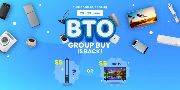 [4-day BTO Group Buy] Get 50″ TV or Tower Fan at $5 When You Spend $4,000 In A Single Receipt!
