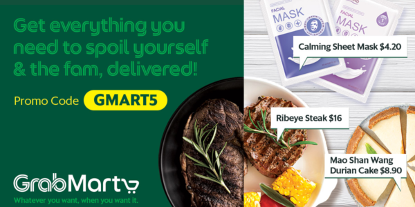 Grab Singapore $5 Off Up to 3 Deliveries From Any GrabMart Store