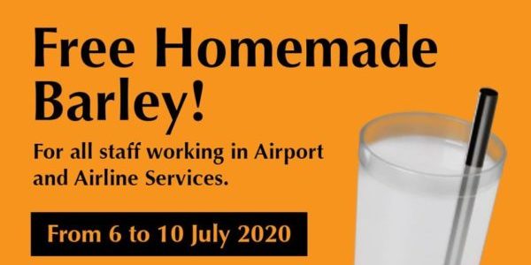 WangCafe Singapore FREE Homemade Barley For Airport & Airlines Staff 6-10 Jul 2020
