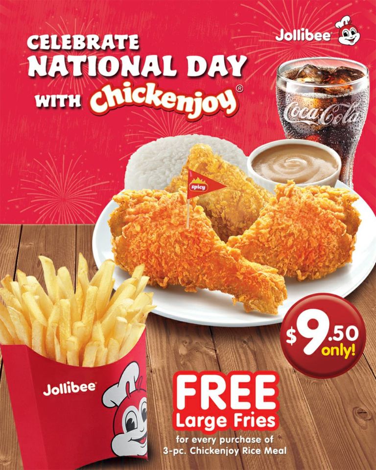 Jollibee SG FREE Large Fries With Purchase of 3pc Chickenjoy Rice Meal ...