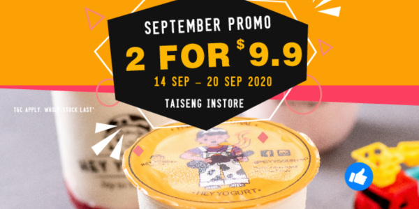Hey Yogurt Singapore Tai Seng Outlet 2 For $9.90 9.9 Promotion 14-20 Sep 2020