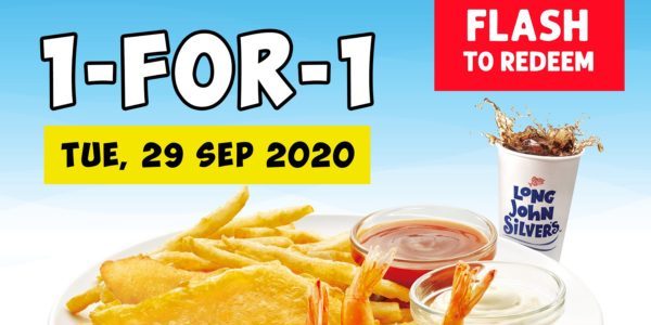 Long John Silver’s Singapore 1-for-1 Fish, Chicken & 3pc Shrimps Meal Promotion on 29 Sep 2020