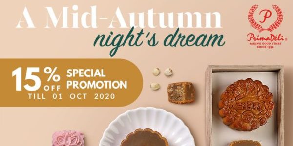 PrimaDeli Singapore Mid-Autumn 15% Off Mooncakes Promotion ends 1 Oct 2020