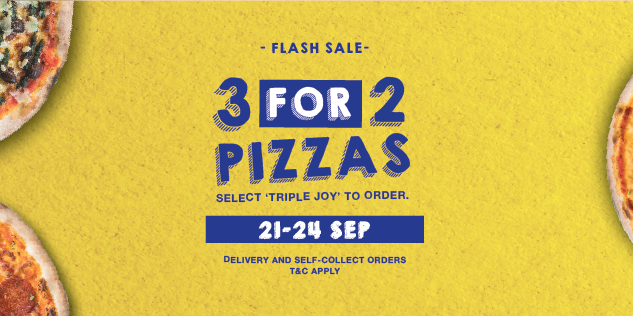 Spizza Singapore Flash Sale September 3 For 2 Pizzas Promotion 21-24 Sep 2020