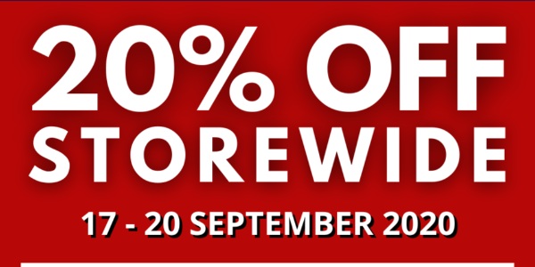 THE PLANET TRAVELLER 20% STOREWIDE SALE – 17 TO 20 SEPTEMBER 2020
