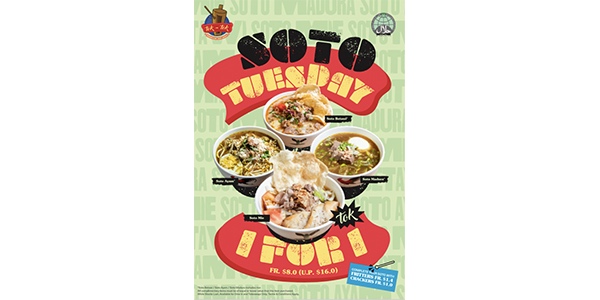 Tok Tok Indonesian Soup House 1-FOR-1 SOTO TUESDAY Promotion