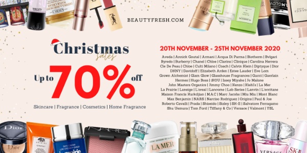 Beautyfresh X’mas Warehouse Sale up to 70% off La Mer, Estee Lauder, Kiehl’s, Shiseido, Jo Malone and more