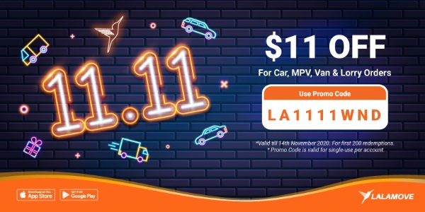 🚨Lalamove’s 11.11 Special! $11 off your Delivery!